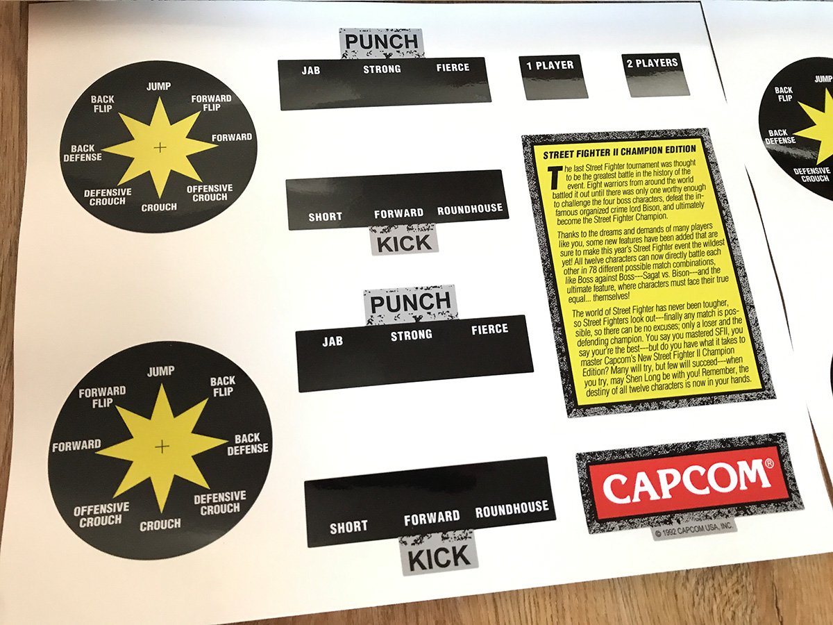 Street Fighter 2 Champion Edition Control Panel Conversion Kit Retro Labs Inc.