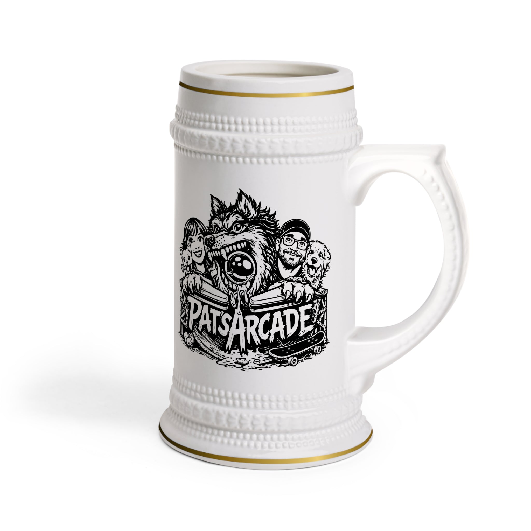 Pat's Arcade "The Pack" Ceramic Beer Stein Mug
