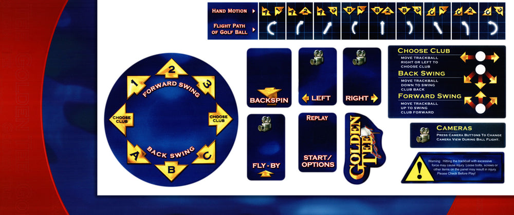 Golden Tee Control Panel Overlay with Separate Labels - CPO_GT_KIT