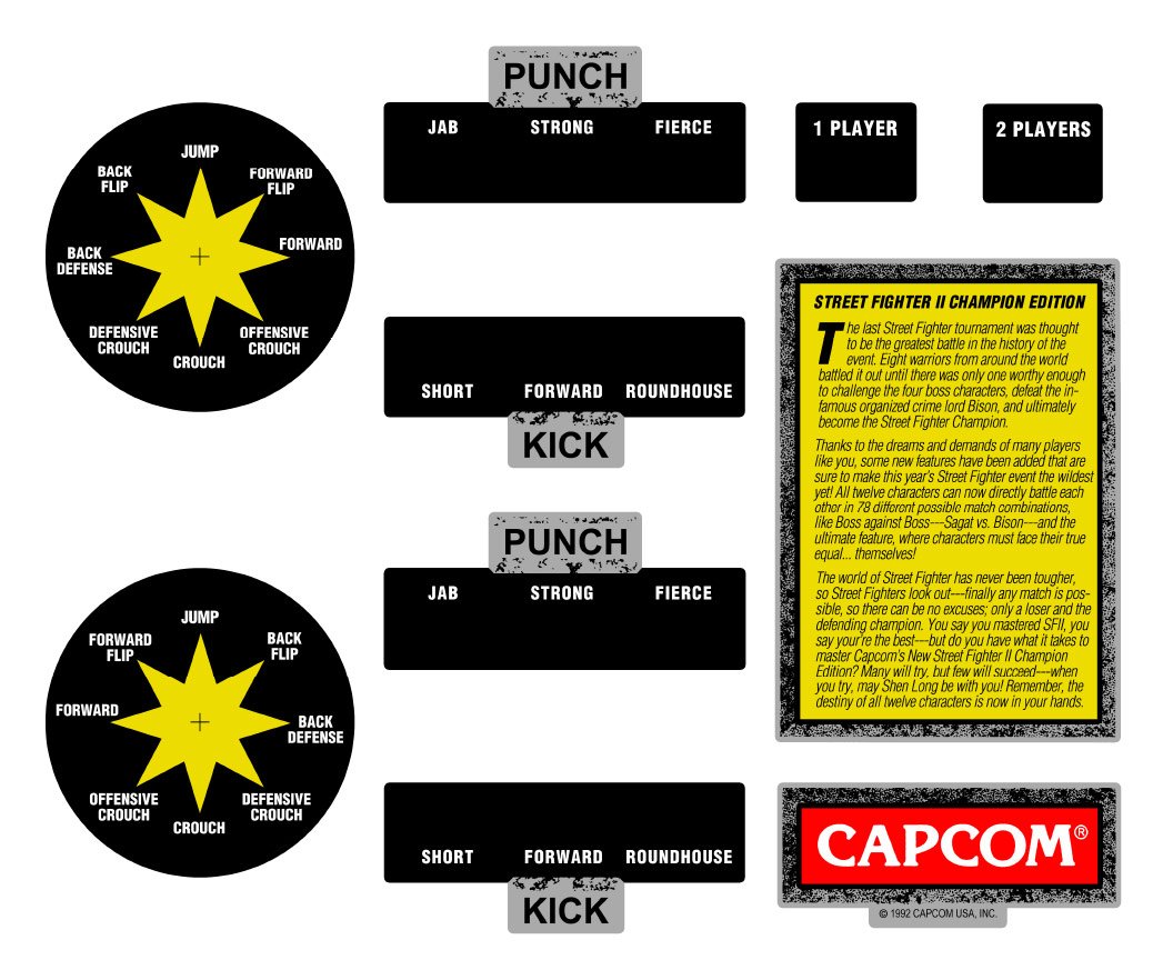 Street Fighter 2 Champion Edition Control Panel Conversion Kit Retro Labs Inc.